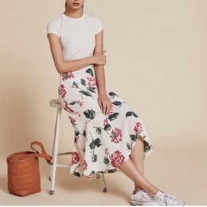 Reformation Bea Midi Skirt in Rose Dazzle